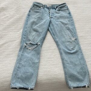 Agolde Riley High Rise Straight Crop Size 25 color Shatter